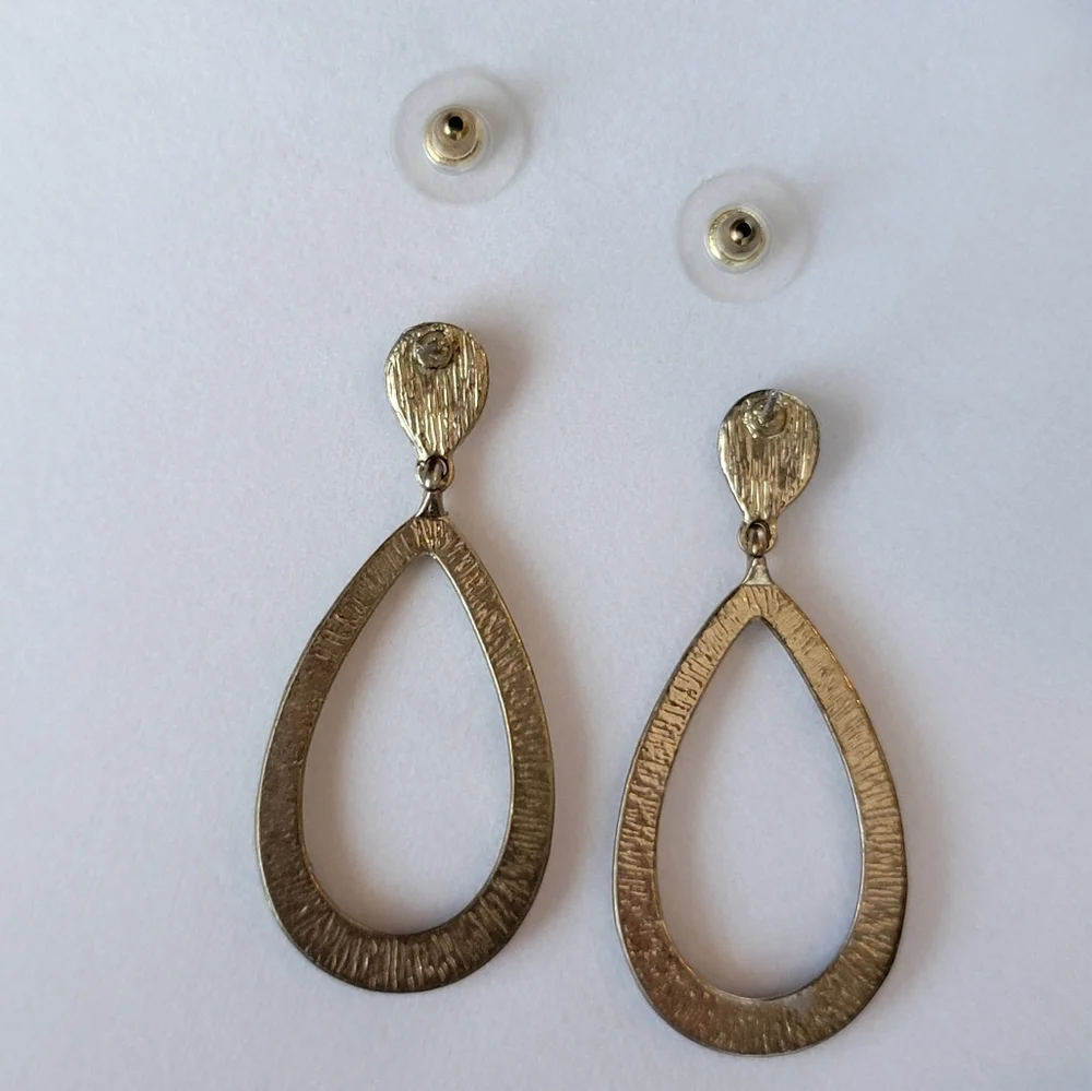 Teardrop Chandelier Rhinestone Dangle Hoop Earrings
